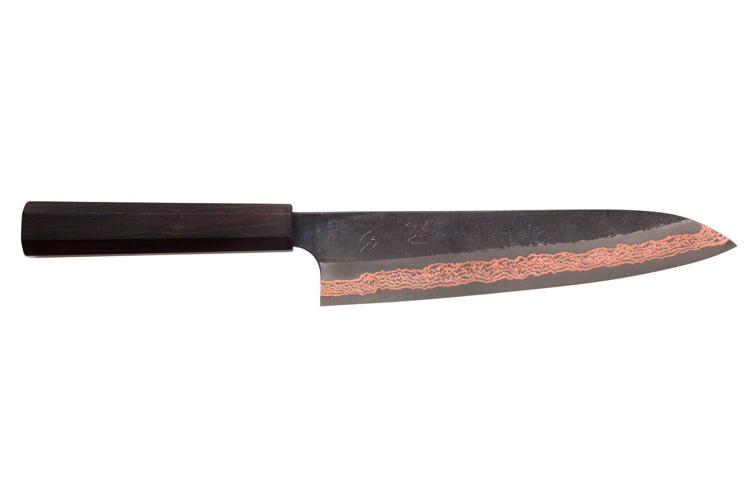 Couteau de chef 23cm japonais artisanal Hatsukokoro Yorokobi Kurouchi Damas