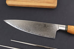 Couteau de chef 21cm Ryda Knives ST650 Damas et manche en olivier