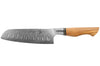 Couteau santoku alvéolé 18cm Ryda Knives ST650 Damas et manche en olivier