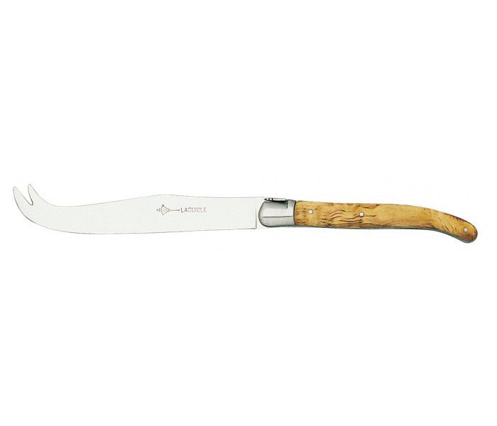 Couteau à fromage Laguiole Arbalète G.DAVID 2 pointes avec manche en bois d'olivier