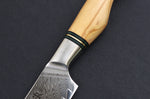 Couteau universel 13,5cm Ryda Knives ST650 Damas et manche en olivier