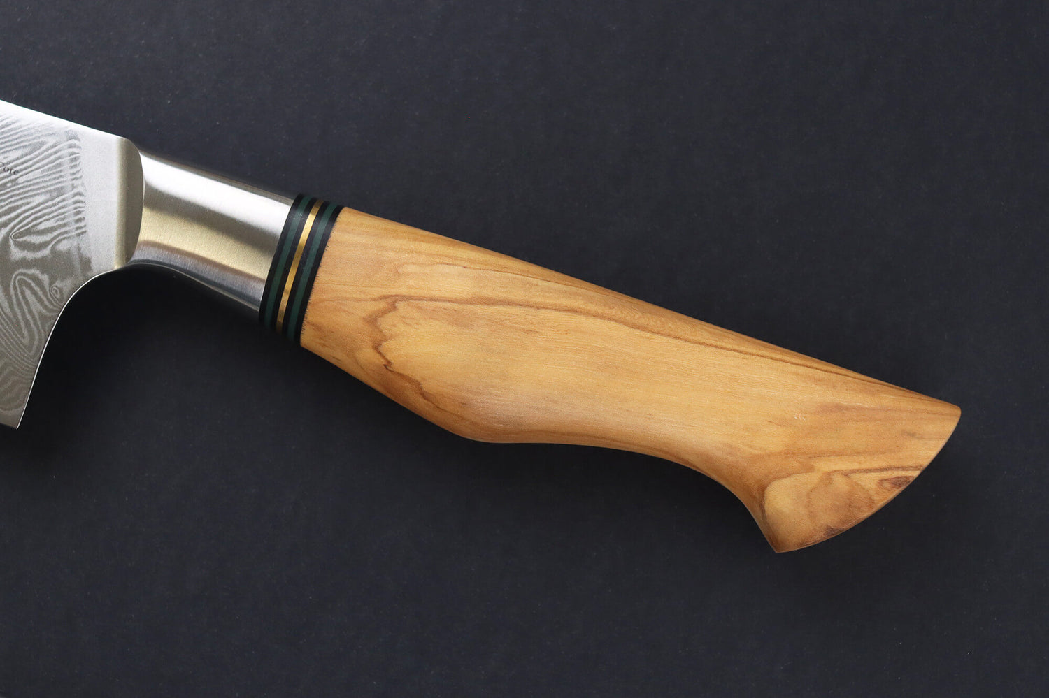 Couteau nakiri 18cm Ryda Knives ST650 Damas et manche en olivier