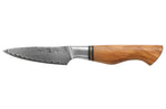 Couteau d'office 9,5cm Ryda Knives ST650 Damas et manche en olivier