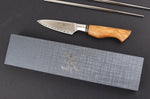 Couteau d'office 9,5cm Ryda Knives ST650 Damas et manche en olivier