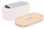 Râpe Microplane 3-en-1 blanche avec boîte de conservation et double couvercle