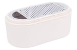 Râpe Microplane 3-en-1 blanche avec boîte de conservation et double couvercle