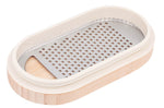 Râpe Microplane 3-en-1 blanche avec boîte de conservation et double couvercle