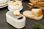 Râpe Microplane 3-en-1 blanche avec boîte de conservation et double couvercle