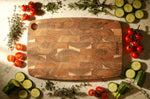 Planche à découper Wusaki en bois d'acacia damier 35 x 24 x 2cm