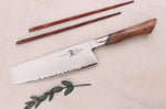 Couteau nakiri 18cm Ryda Knives A-30 San Maï et manche en noyer