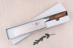Couteau nakiri 18cm Ryda Knives A-30 San Maï et manche en noyer