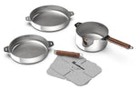 Coffret trio poêles et casserole Cookut La Merveilleuse en inox finition miroir