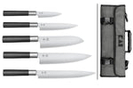 Mallette 5 couteaux japonais KAI Wasabi Black EURO