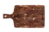 Planche à découper Wusaki en bois d'acacia damier avec poignée 41 x 22 x 2cm