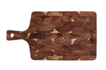 Planche à découper Wusaki en bois d'acacia damier avec poignée 41 x 22 x 2cm