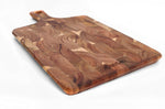 Planche à découper Wusaki en bois d'acacia damier avec poignée 41 x 22 x 2cm