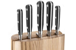 Bloc 5 couteaux SABATIER Idéal Inox 100% forgé frêne naturel