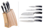 Bloc 5 couteaux style japonais acier inox Kyu Richardson