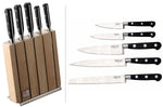 Bloc 5 couteaux Sabatier Trompette acier inox