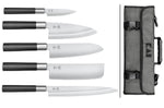 Malette 5 couteaux japonais KAI Wasabi Black JAPON