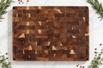 Billot de cuisine Wusaki en bois d'acacia réversible damier 48 x 35 x 3,8cm