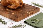 Billot de cuisine Wusaki en bois d'acacia réversible damier 48 x 35 x 3,8cm