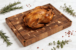 Billot de cuisine Wusaki en bois d'acacia réversible damier 48 x 35 x 3,8cm