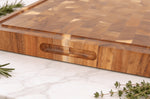 Billot de cuisine Wusaki en bois d'acacia réversible damier 48 x 35 x 3,8cm