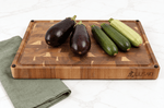 Billot de cuisine Wusaki en bois d'acacia réversible damier 48 x 35 x 3,8cm
