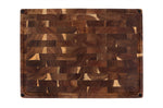 Billot de cuisine Wusaki en bois d'acacia réversible damier 48 x 35 x 3,8cm
