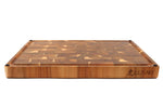 Billot de cuisine Wusaki en bois d'acacia réversible damier 48 x 35 x 3,8cm