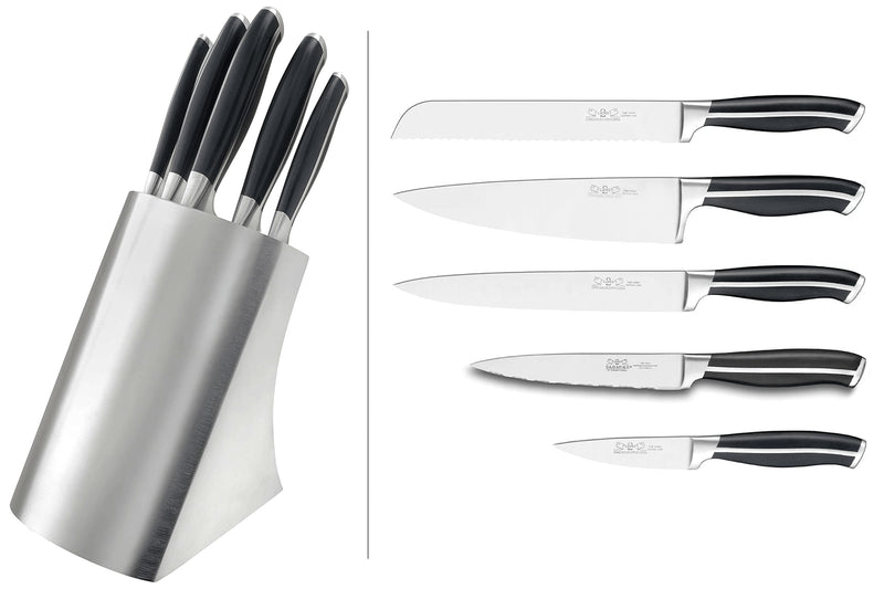 Bloc en inox + 5 couteaux Jupiter Sabatier International