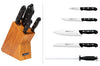 Bloc en pin 4 couteaux + 1 fusil Arcos MAITRE lames acier inox NITRUM