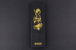 Couteau santoku Wusaki Sakin Damas 10Cr 17cm manche en fibre de carbone et feuille d'or
