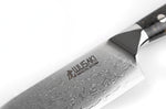 Couteau ko-santoku Wusaki Sakin Damas 10Cr 13cm manche en fibre de carbone et feuille d'or