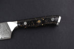Couteau ko-santoku Wusaki Sakin Damas 10Cr 13cm manche en fibre de carbone et feuille d'or