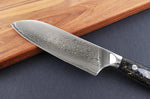 Couteau ko-santoku Wusaki Sakin Damas 10Cr 13cm manche en fibre de carbone et feuille d'or