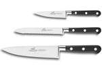 Coffret 3 couteaux français SABATIER Idéal Inox 100% forgé Chef+Universel+Office