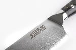 Couteau nakiri Wusaki Sakin Damas 10Cr 17cm manche en fibre de carbone et feuille d'or