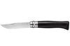 Couteau Opinel de luxe N°08 manche en Ebène et lame acier inox 8.5cm