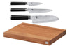 Set de découpe KAI planche à découper en chêne + 3 couteaux Shun Classic
