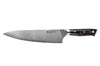 Couteau de chef Wusaki Sakin Damas 10Cr 20cm manche en fibre de carbone et feuille d'or