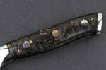 Couteau universel Wusaki Sakin Damas 10Cr 15cm manche en fibre de carbone et feuille d'or