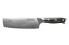 Couteau nakiri Wusaki Sakin Damas 10Cr 17cm manche en fibre de carbone et feuille d'or
