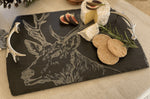 Planche de service en ardoise Selbrae House avec poignées 35x25cm - Motif cerf