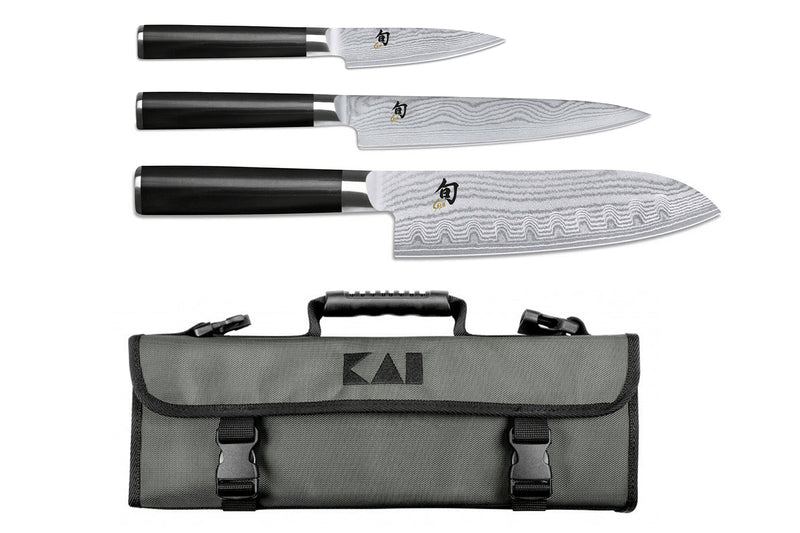 Mallette Kai Shun Classic 3 couteaux japonais damassés