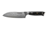 Couteau ko-santoku Wusaki Sakin Damas 10Cr 13cm manche en fibre de carbone et feuille d'or
