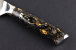Couteau à steak Wusaki Sakin Damas 10Cr 13cm manche en fibre de carbone et feuille d'or