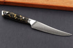 Couteau à steak Wusaki Sakin Damas 10Cr 13cm manche en fibre de carbone et feuille d'or