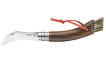 Couteau à champignon Opinel N°08 noyer noir + brosse intégrée + plumier
